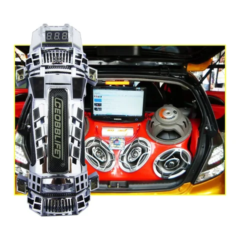 Capacitor Para Audio De Auto Marca CEOBBLIFE Con Luz LED Color Plata De 4.0 Faradios - imagen 3