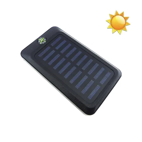 Bateria De Emergencia Solar A 20.000 Mah Con 2 Puertos USB, Brujula, Linterna E Indicador De Carga - imagen 1