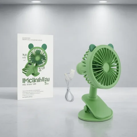 Ventilador De Sobremesa Con Diseño, Con Broche Y Base. Recargable. - imagen 4