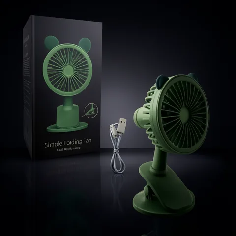 Ventilador De Sobremesa Con Diseño, Con Broche Y Base. Recargable. - imagen 2