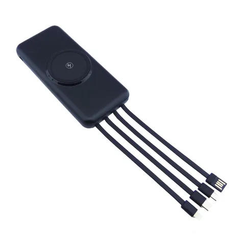 Bateria De Emergencia 2 En 1 Carga Inalambrica Y Por Cables De 30000 Mah Mas 2 USB 4 Cables En 2 Colores. - imagen 3