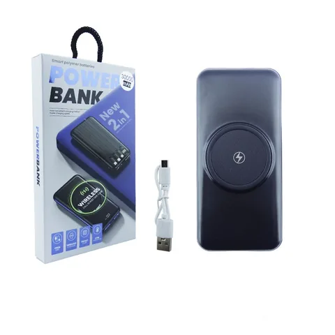 Bateria De Emergencia 2 En 1 Carga Inalambrica Y Por Cables De 30000 Mah Mas 2 USB 4 Cables En 2 Colores. - imagen 1