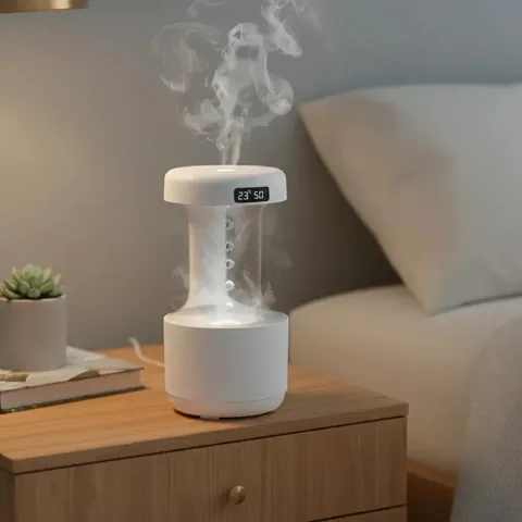 Humidificador Antigravedad con Reloj Digital y Difusor de Aroma - HUM-ANT-REL-DIG-DIF