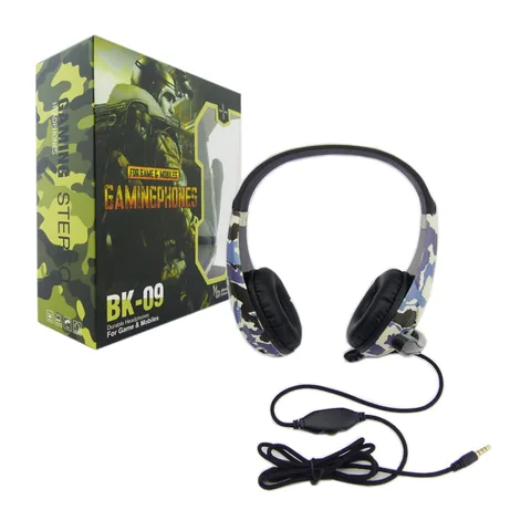 Audifono Para Gamer Con Microfono, PS4/Xbox, BK-09, Camuflado, Regulador De Volumen - imagen 1