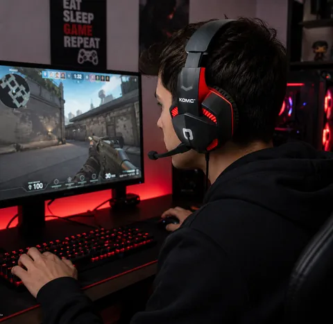 Audífono Gamer Estéreo Komc G302 - AUDIFONO-GAMER-COLOR-ROJO-2