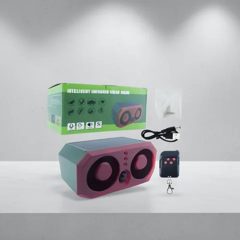 Alarma Sirena Con Baliza Solar, Sonido Para Ahuyentar Animales, Grabador Y Control Remoto. - imagen 4