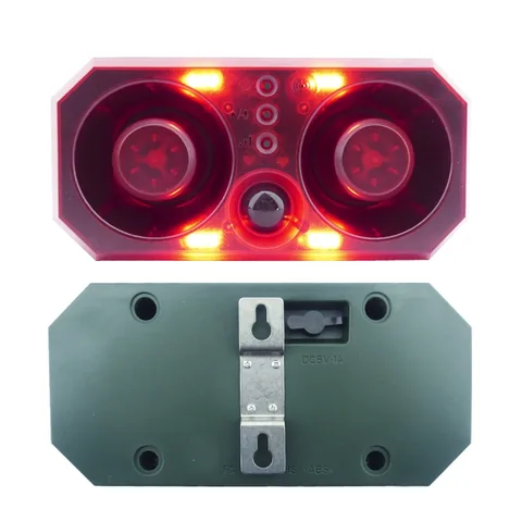 Alarma Sirena Con Baliza Solar, Sonido Para Ahuyentar Animales, Grabador Y Control Remoto. - imagen 3
