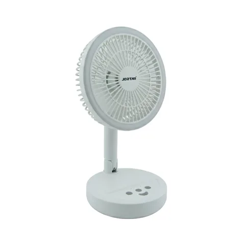 Ventilador De Sobre Mesa Recargable Marca JORTAN Modelo QT-Y15 Con Aro LED, 3 Velocidades Y Oscilacion - imagen 7
