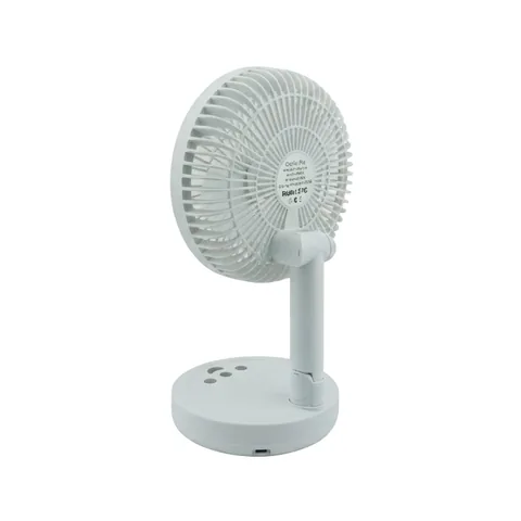 Ventilador De Sobre Mesa Recargable Marca JORTAN Modelo QT-Y15 Con Aro LED, 3 Velocidades Y Oscilacion - imagen 3