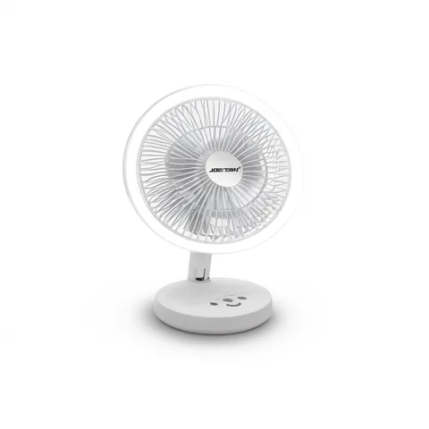 Ventilador De Sobre Mesa Recargable Marca JORTAN Modelo QT-Y15 Con Aro LED, 3 Velocidades Y Oscilacion - imagen 8