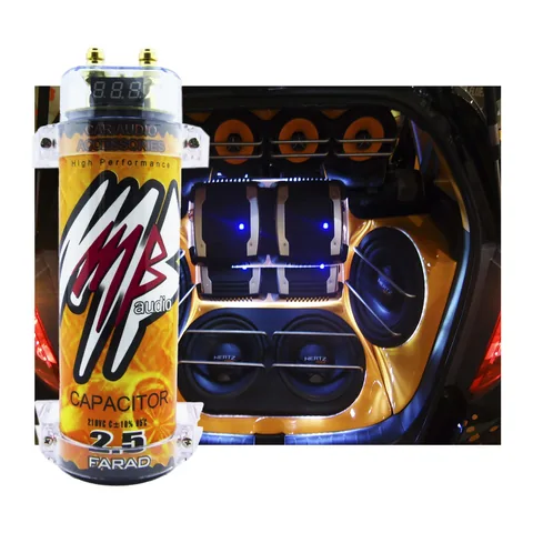 Capacitor Para Audio De Auto Marca MB Amarillo De 2.5 Faradios - imagen 3