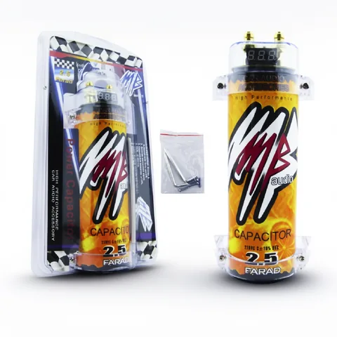 Capacitor Para Audio De Auto Marca MB Amarillo De 2.5 Faradios - imagen 4