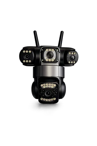 Camara De Vigilancia Ip Wifi Triple Camara 2 Mp - Control celular - CAM-VIG-IP-TRI-WIFI