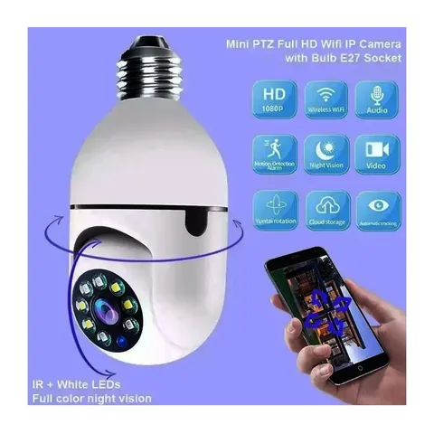 Camara Vigilancia IP Wifi, Diseño Ampolleta, Jortan. Con Movimiento. En Caja. - imagen 3
