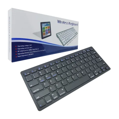 Teclado Bluetooth, Blanco/Negro Universal En Caja. - imagen 1