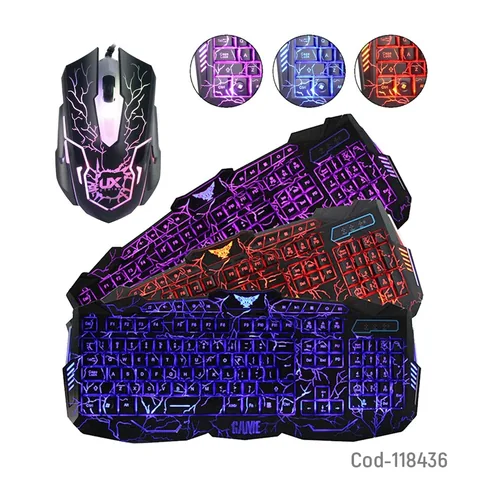 Teclado + Mouse Gamer, Mod-V100, Con Luz. En Caja. - imagen 3