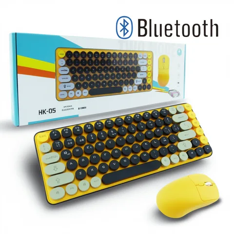 Teclado Y Mouse Bluetooth Modelo HK-05 De Teclas Redondas. - imagen 2