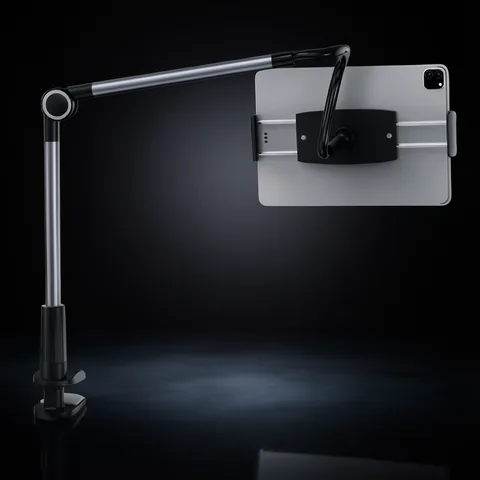Soporte Para Tablet De 1 Mts En Aluminio Con Brazo Flexible, Ajustable Y Gancho - imagen 2