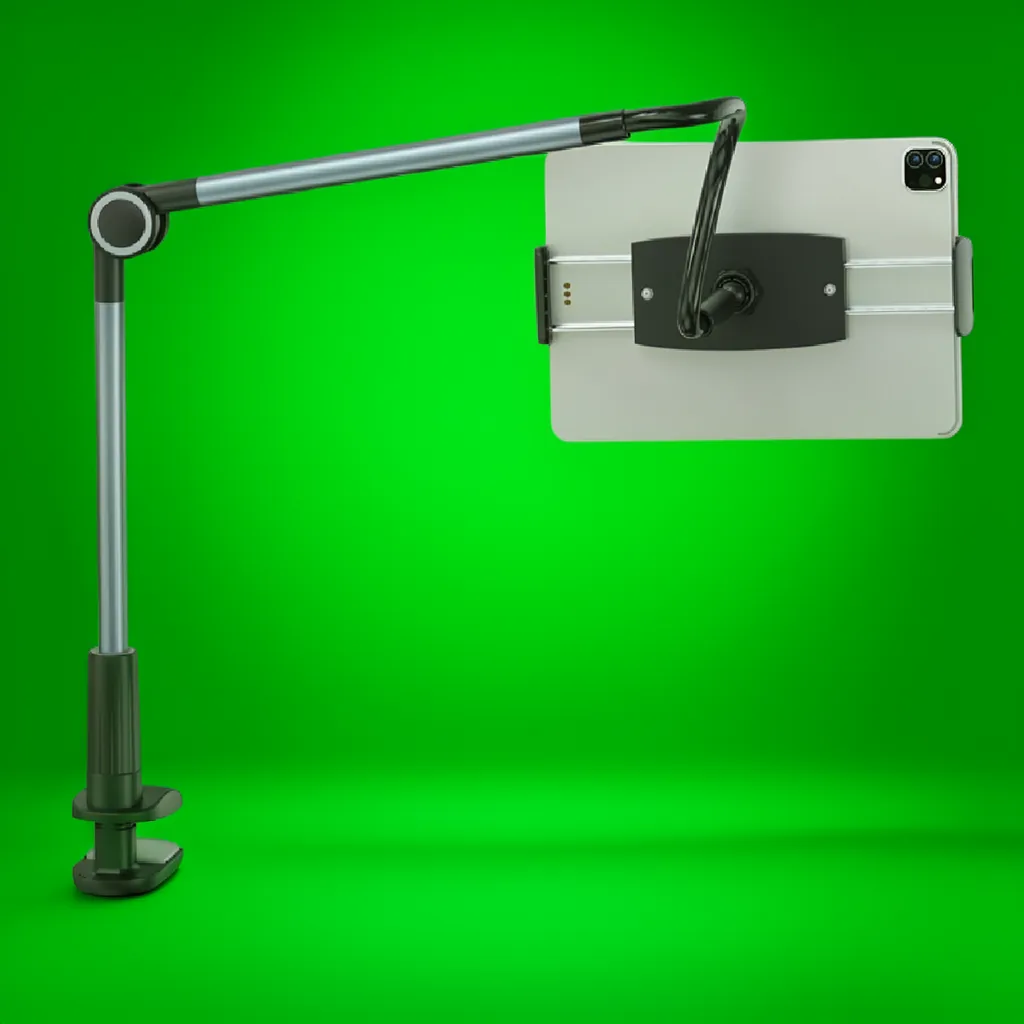 Soporte Para Tablet De 1 Mts En Aluminio Con Brazo Flexible, Ajustable Y Gancho - imagen 6