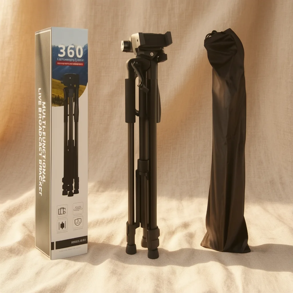 Tripode 360 Grados De 1.6 Mts En Aluminio Multifuncional Con Funda - imagen 9