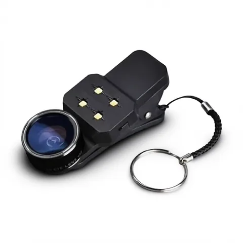 Lente Ojo De Pez Para Smartphone De Metal 4 En 1 Con Flash LED. - imagen 4