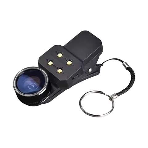 Lente Ojo De Pez Para Smartphone De Metal 4 En 1 Con Flash LED. - imagen 1