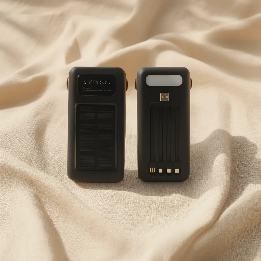 Bateria De Emergencia Solar De 4 USB-Iphone-Tipe-C-Micro USB, De 40.000 Mah Con Cables Y Linterna - imagen 6