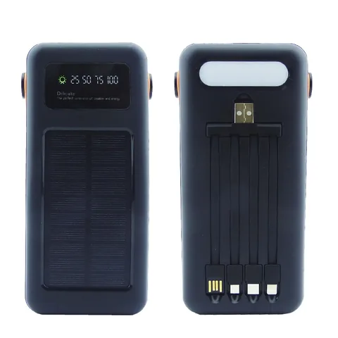 Bateria De Emergencia Solar De 4 USB-Iphone-Tipe-C-Micro USB, De 40.000 Mah Con Cables Y Linterna - imagen 3