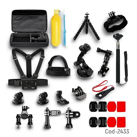 Kit 28 Accesorios Para Camara Deportiva Tipo Gopro. Con Estuche - imagen 2