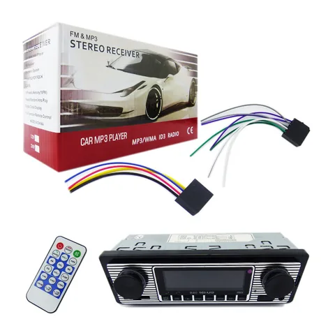 Radio Bluetooth Vintage Para Auto, Pantalla LCD, USB, SD, AUX. En Caja. - imagen 1