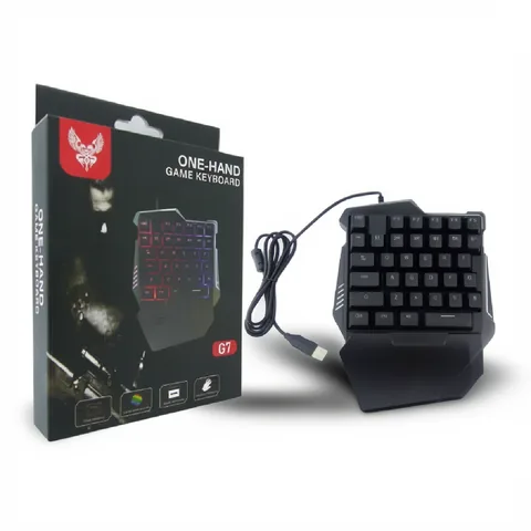 Teclado Una Mano, Gamer Con Luz LED,  Conexion USB - imagen 2