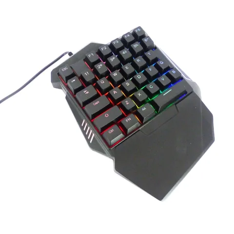 Teclado Una Mano, Gamer Con Luz LED,  Conexion USB - imagen 3