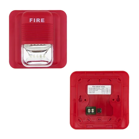 Alarma Sirena Mas Strobo Para Incendio FIRE En 3 Tonos. DC 12 A 24 Volt - imagen 3