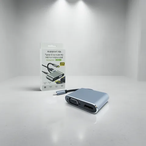 Convertidor Cable Type-C 4 En 1 HDMI, VGA, USB Y Type-C - imagen 4