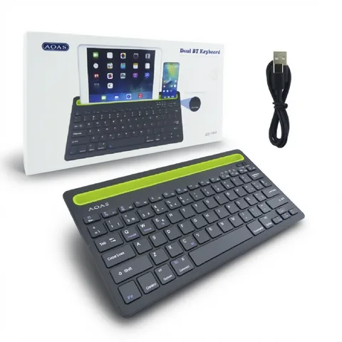 Teclado Bluetooth Modelo AS-199 Marca AOAS Recargable Con Ranura Para Smartphone O Tablet - imagen 2