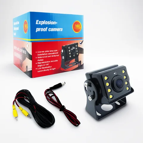 Camara Retrovisor Para Camion Cuadrada Mini De 8 LED Con 15 Mts De Cable A 12-24 Volt - imagen 2