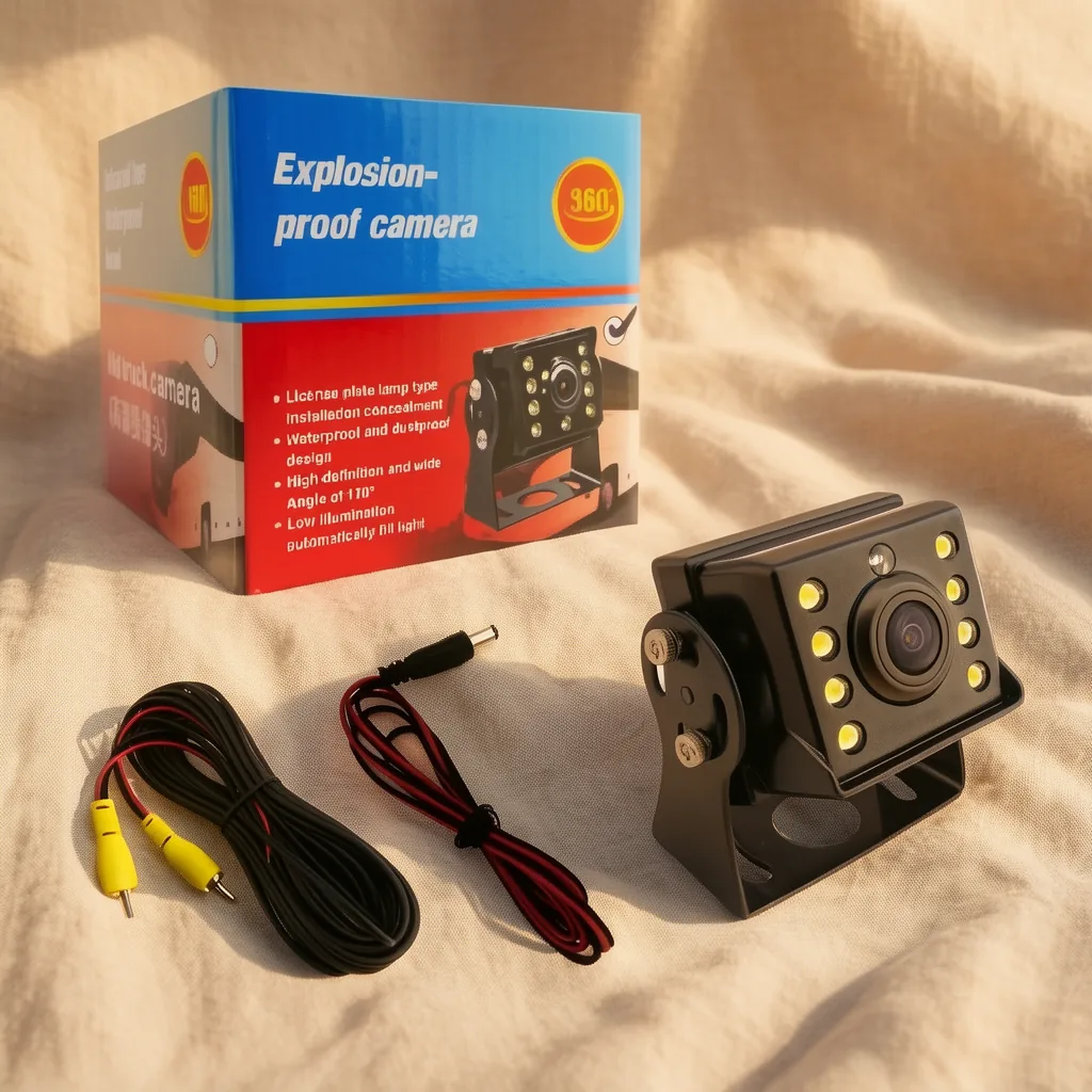 Camara Retrovisor Para Camion Cuadrada Mini De 8 LED Con 15 Mts De Cable A 12-24 Volt - imagen 6