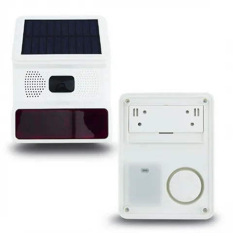 Alarma Sirena Con Baliza Solar Marca NEW GRADE Con Control Remoto Y Sensor De Movimiento - imagen 2