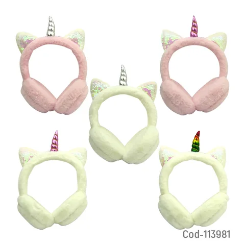 Audifonos Para Niños Con Cable Orejas De Gato, Con Luz, Vincha, Diseño De Peluche. - imagen 3