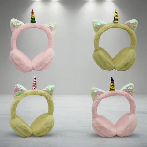 Audifonos Para Niños Con Cable Orejas De Gato, Con Luz, Vincha, Diseño De Peluche. - imagen 2