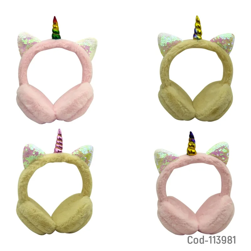 Audifonos Para Niños Con Cable Orejas De Gato, Con Luz, Vincha, Diseño De Peluche. - imagen 5