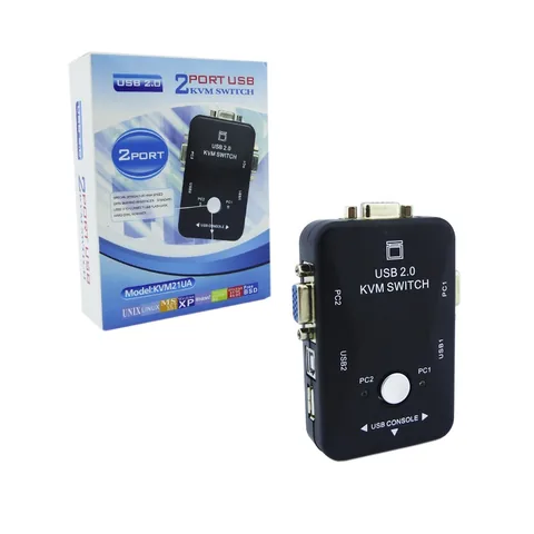 Switch KVM USB 2.0 Modelo KVM-21UA Conexion USB/VGA/Impresora Capacidad 2 PC. - imagen 1