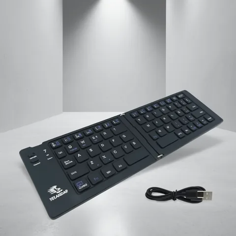 Teclado Mini Plegable Bluetooth Con Soporte Modelo FK1000 En Aluminio Y Variedad De Colores. - imagen 2