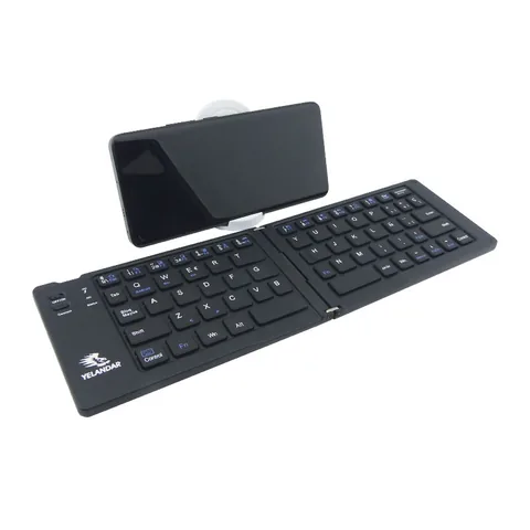 Teclado Mini Plegable Bluetooth Con Soporte Modelo FK1000 En Aluminio Y Variedad De Colores. - imagen 3