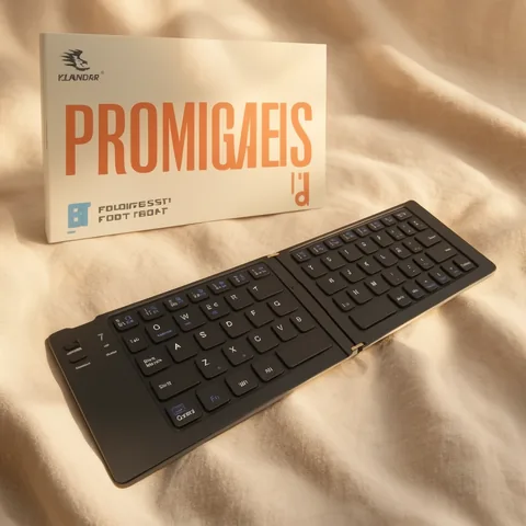 Teclado Mini Plegable Bluetooth Con Soporte Modelo FK1000 En Aluminio Y Variedad De Colores. - imagen 4
