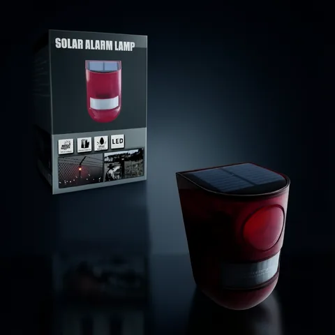 Alarma Sirena Con Baliza Solar Y Sensor De Movimiento Recargable. - imagen 2