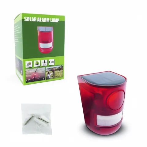 Alarma Sirena Con Baliza Solar Y Sensor De Movimiento Recargable. - imagen 4