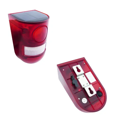 Alarma Sirena Con Baliza Solar Y Sensor De Movimiento Recargable. - imagen 3