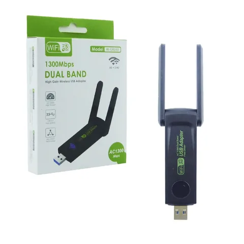Antena Wifi Dual Band USB De 2.4 Y 5G A 1200-1300 Mbps Y Doble Antena. - imagen 1