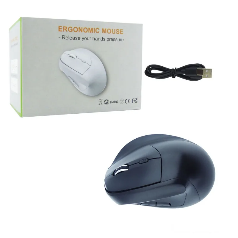 Mouse Inalambrico Vertical Marca YELANDAR Modelo D7 Bluetooth Recargable 2.4 Ghz De 6 Botones Y Variedad De Colores. - imagen 1